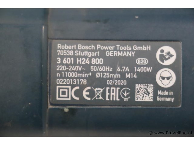 Bosch professional gws 1400 haakse slijper - afbeelding 5 van  5