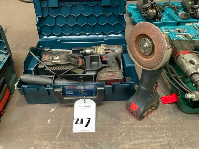 Bosch professional gws 18 v-li accu haakse slijptol en boormachine - afbeelding 1 van  3