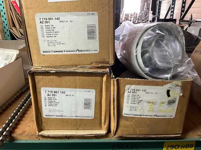 Bosch rookgas afvoer bocht 7719001142 az201 (6x) - afbeelding 1 van  1