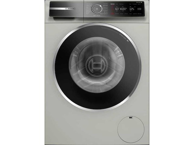 Bosch serie 8 wgb2560x0 wasmachine voorlader 10 kg 1600 rpm zilver, roestvrijstaal duits display - afbeelding 1 van  9