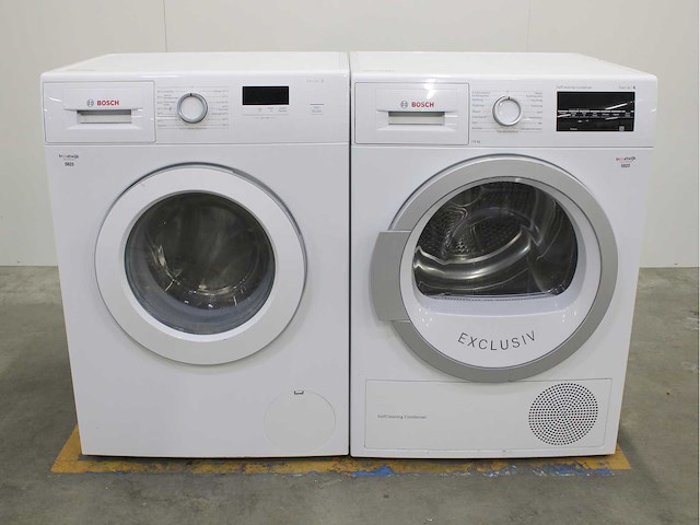Bosch serie|2 wasmachine & bosch serie|6 selfcleaning condenser wasdroger - afbeelding 1 van  8
