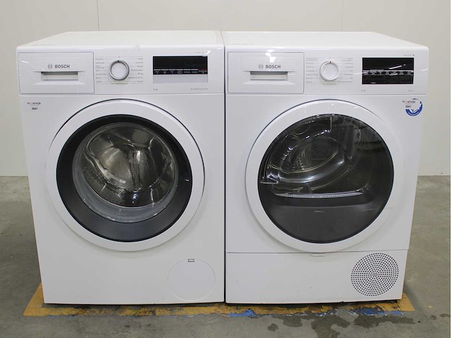Bosch serie|4 ecosilence drive wasmachine & bosch serie|6 wasdroger - afbeelding 1 van  8