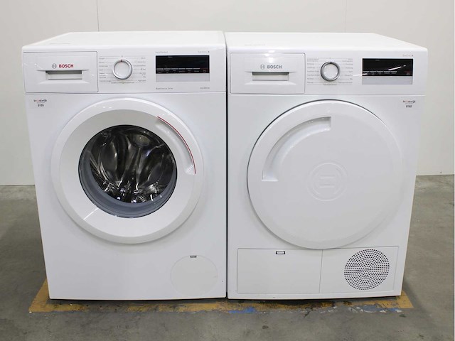 Bosch serie|4 varioperfect ecosilence drive wasmachine & bosch serie|4 wasdroger - afbeelding 1 van  8