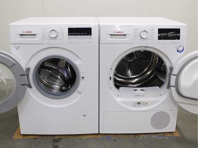Bosch serie|4 varioperfect ecosilence drive wasmachine & bosch serie|6 selfcleaning condenser wasdroger - afbeelding 2 van  6