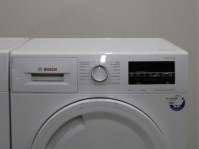 Bosch serie|4 varioperfect ecosilence drive wasmachine & bosch serie|6 selfcleaning condenser wasdroger - afbeelding 5 van  6