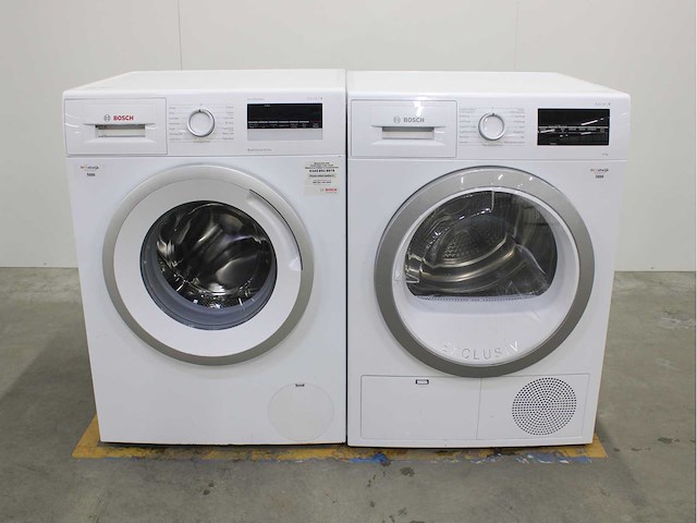 Bosch serie|4 varioperfect ecosilence drive wasmachine & bosch serie|6 wasdroger - afbeelding 1 van  8