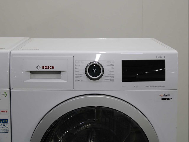 Bosch serie|6 ecosilence drive wasmachine & bosch serie|6 selfcleaning condenser wasdroger - afbeelding 4 van  5