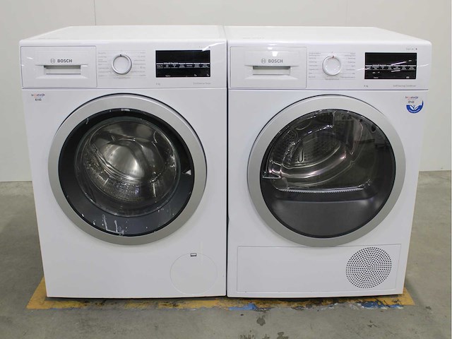 Bosch serie|6 ecosilence drive wasmachine & bosch serie|6 selfcleaning condenser wasdroger - afbeelding 1 van  8