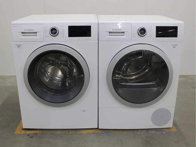 Bosch serie|6 i-dos aquastop ecosilence drive wasmachine & bosch serie|6 selfcleaning condenser wasdroger - afbeelding 1 van  7