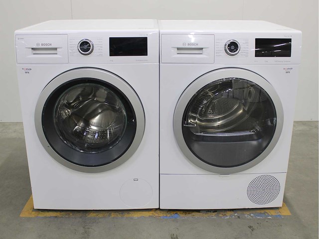 Bosch serie|6 i-dos ecosilence drive wasmachine & bosch serie|6 selfcleaning condenser wasdroger - afbeelding 1 van  8