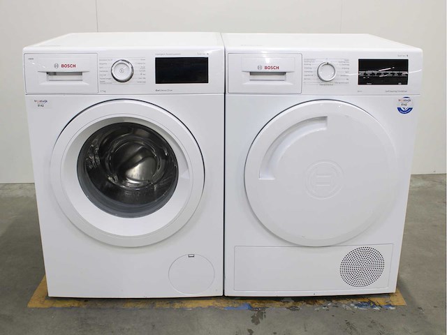 Bosch serie|6 i-dos ecosilence drive wasmachine & bosch serie|6 selfcleaning condenser wasdroger - afbeelding 1 van  8