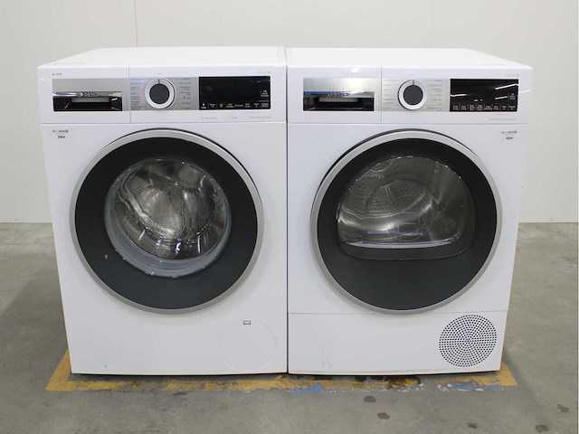 Bosch serie|6 i-dos iron assist eco silence drive wasmachine & bosch serie|6 selfcleaning condenser wasdroger - afbeelding 1 van  8