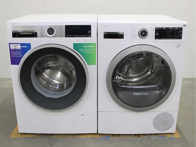 Bosch serie|6 i-dos iron assist eco silence drive wasmachine & bosch serie|8 autoclean wifi wasdroger - afbeelding 1 van  8