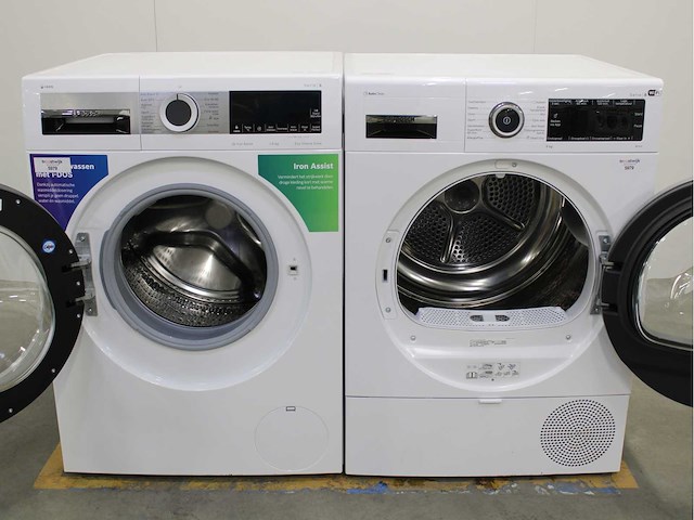 Bosch serie|6 i-dos iron assist eco silence drive wasmachine & bosch serie|8 autoclean wifi wasdroger - afbeelding 2 van  8
