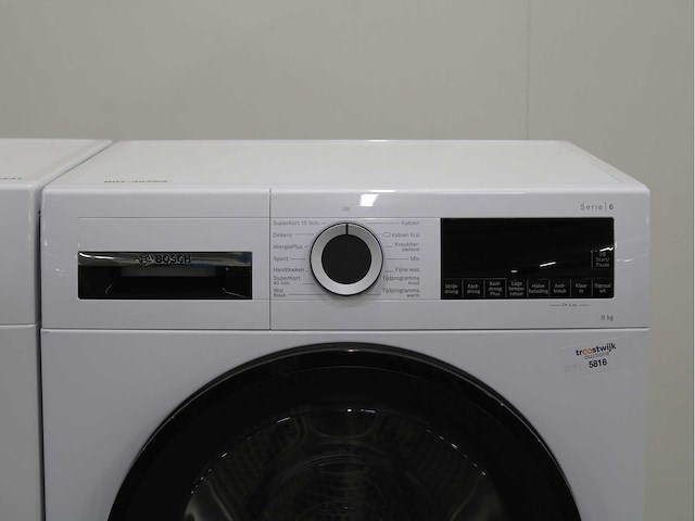 Bosch serie|6 iron assist aquastop wasmachine & bosch serie|6 wasdroger - afbeelding 6 van  8