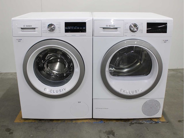 Bosch serie|6 sportsedition aquastop ecosilencedrive wasmachine & bosch serie|6 selfcleaning condenser exclusiv wasdroger - afbeelding 1 van  8