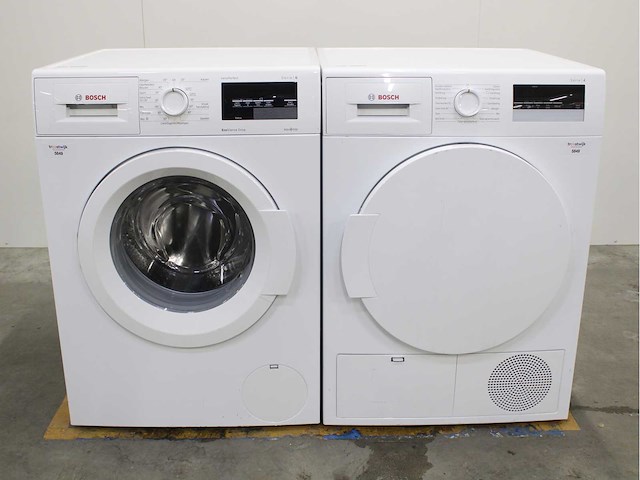 Bosch serie|6 varioperfect ecosilence drive wasmachine & bosch serie|4 wasdroger - afbeelding 1 van  8
