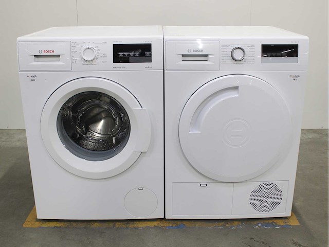 Bosch serie|6 varioperfect ecosilence drive wasmachine & bosch serie|4 wasdroger - afbeelding 1 van  8