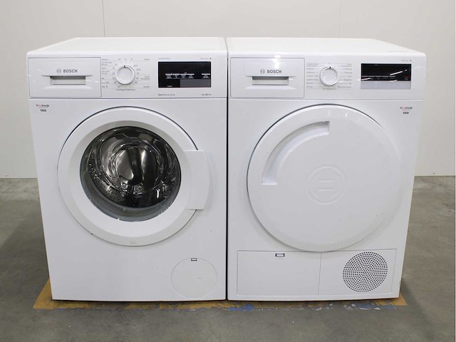 Bosch serie|6 varioperfect ecosilence drive wasmachine & bosch serie|4 wasdroger - afbeelding 1 van  8