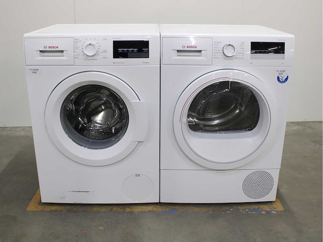 Bosch serie|6 varioperfect ecosilence drive wasmachine & bosch serie|4 wasdroger - afbeelding 1 van  8