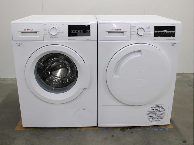 Bosch serie|6 varioperfect ecosilence drive wasmachine & bosch serie|6 selfcleaning condenser wasdroger - afbeelding 1 van  8