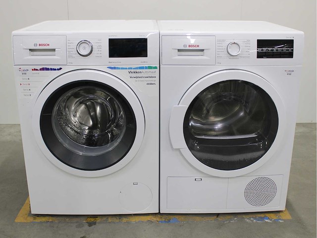 Bosch serie|6 varioperfect ecosilence drive wasmachine & bosch serie|6 wasdroger - afbeelding 1 van  7