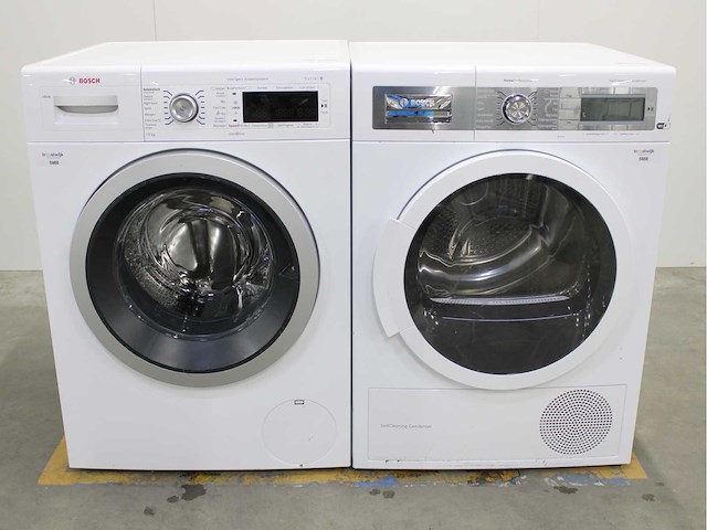 Bosch serie|8 i-dos wasmachine & bosch homeprofessional selfcleaning condenser wifi wasdroger - afbeelding 1 van  7