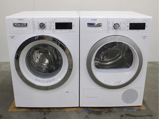 Bosch serie|8 varioperfect exclusiv wasmachine & bosch serie|8 selfcleaning condenser exclusiv wasdroger - afbeelding 1 van  8