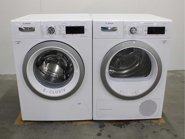 Bosch serie|8 varioperfect exclusiv wasmachine & bosch serie|8 selfcleaning condenser exclusiv wasdroger - afbeelding 1 van  8