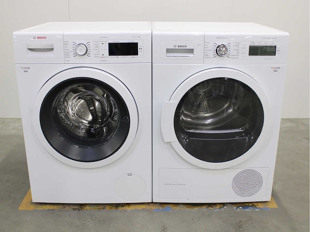 Bosch serie|8 varioperfect wasmachine & bosch homeprofessional selfcleaning condenser wasdroger - afbeelding 1 van  8