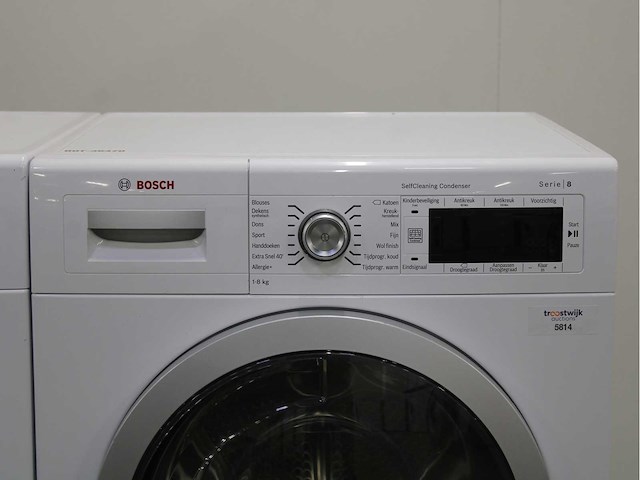 Bosch serie|8 varioperfect wasmachine & bosch serie|8 selfcleaning condenser wasdroger - afbeelding 6 van  8