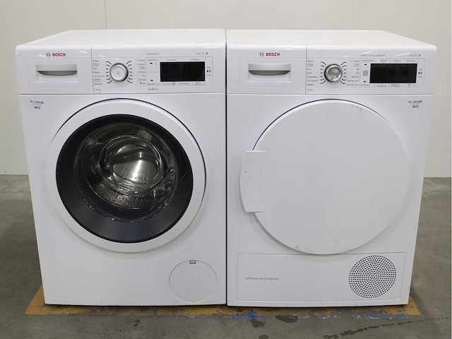 Bosch serie|8 varioperfect wasmachine & bosch serie|8 selfcleaning condenser wasdroger - afbeelding 1 van  7
