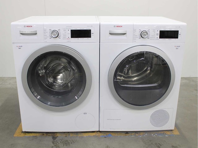 Bosch serie|8 varioperfect wasmachine & bosch serie|8 selfcleaning condenser wasdroger - afbeelding 1 van  8