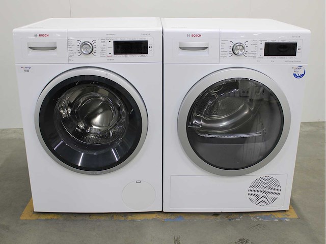 Bosch serie|8 varioperfect wasmachine & bosch serie|8 selfcleaning condenser wasdroger - afbeelding 1 van  8