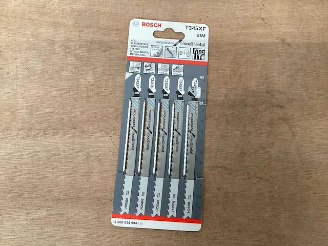 Bosch t345xf bim decoupeerzaagblad hout en metaal, 5 pack (96x) - afbeelding 1 van  4
