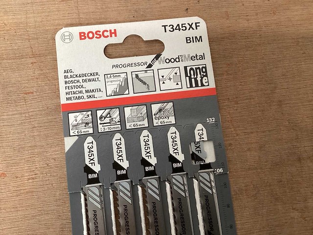 Bosch t345xf bim decoupeerzaagblad hout en metaal, 5 pack (96x) - afbeelding 2 van  4