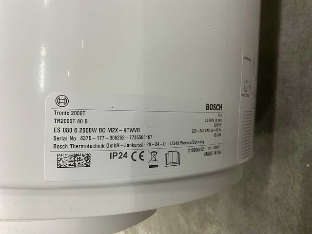 Bosch tronic 2000t boiler 100 liter - afbeelding 2 van  2