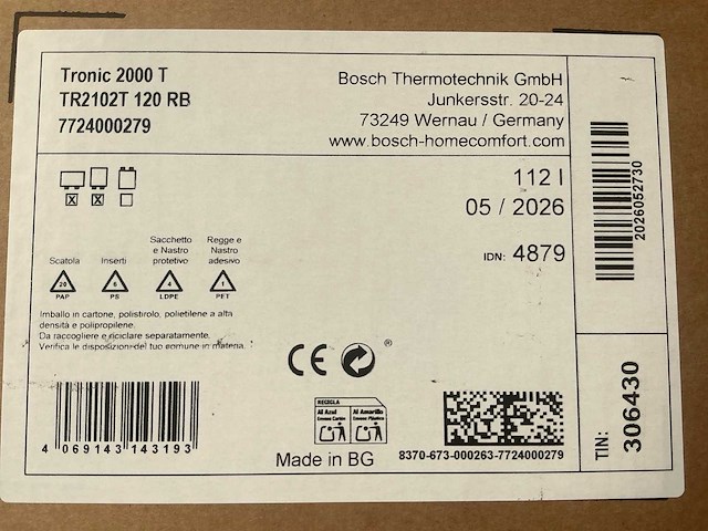 Bosch tronic 2102t 120l droge weerstand elektrisch boiler - afbeelding 4 van  5
