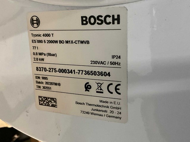 Bosch tronic 4000 t boiler - afbeelding 3 van  4
