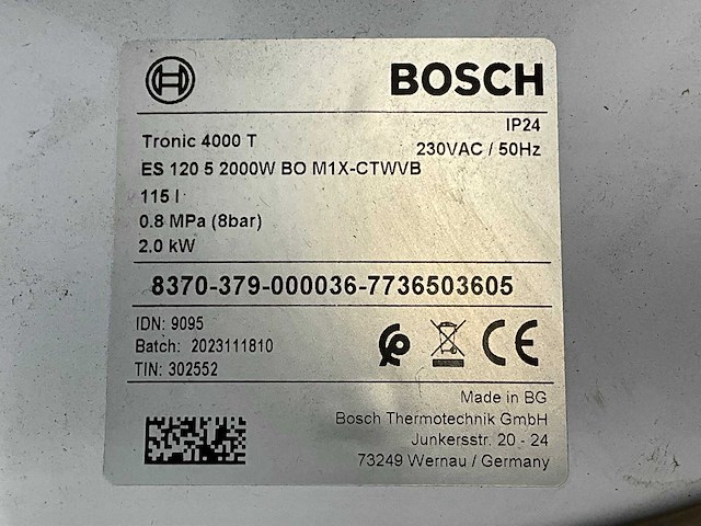 Bosch tronic 4000 t elektrische boiler - afbeelding 4 van  4
