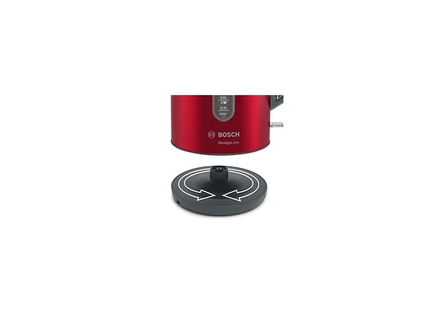 Bosch twk4p434 designline waterkoker rood / zwart - afbeelding 4 van  4