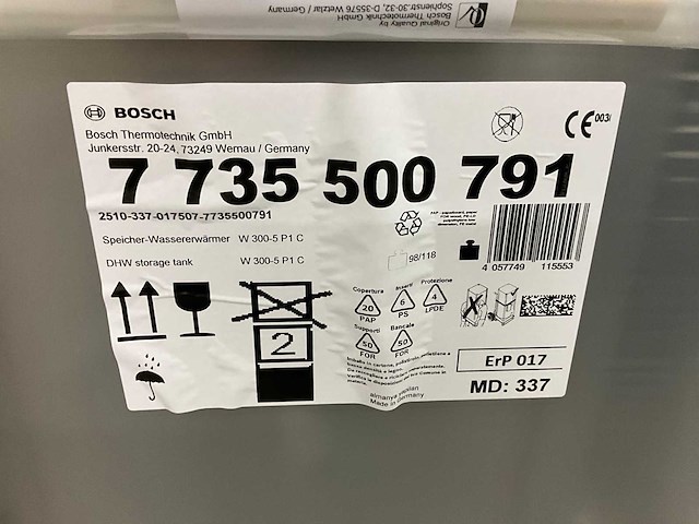 Bosch w 300-5 p1 c warmwaterboiler - afbeelding 3 van  3
