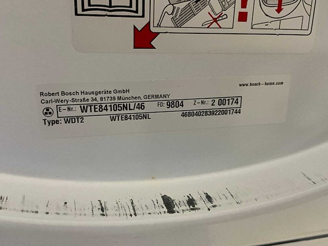 Bosch wte84105nl 7kg condensdroger - afbeelding 3 van  3