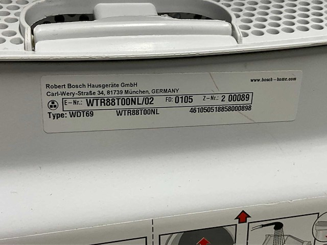 Bosch wtr88t00nl 8kg warmtepompdroger - afbeelding 3 van  3