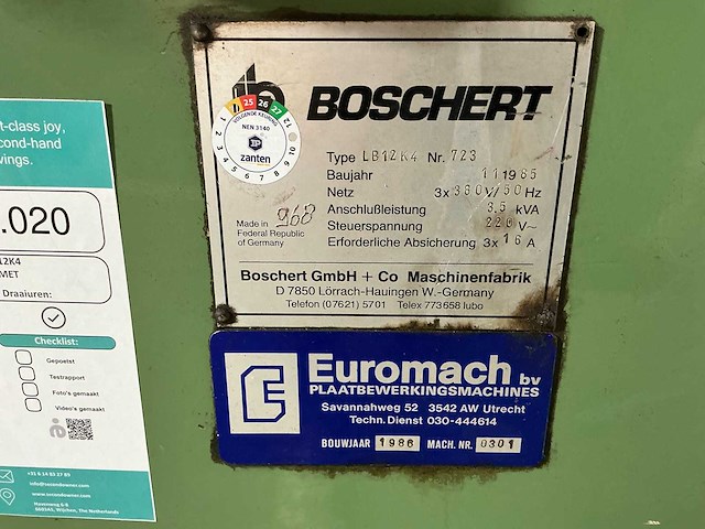 Boschert - lb12k4 - notching machine - 1986 - afbeelding 3 van  3
