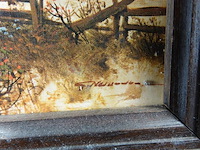 Bosgezicht in houten lijst - afbeelding 4 van  5