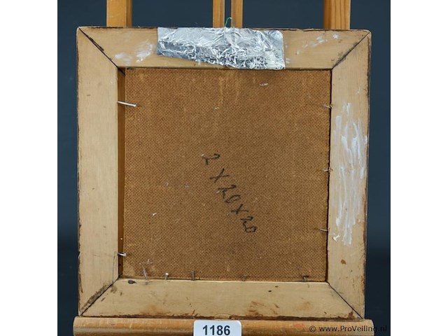 Bosgezicht in houten lijst - afbeelding 5 van  5