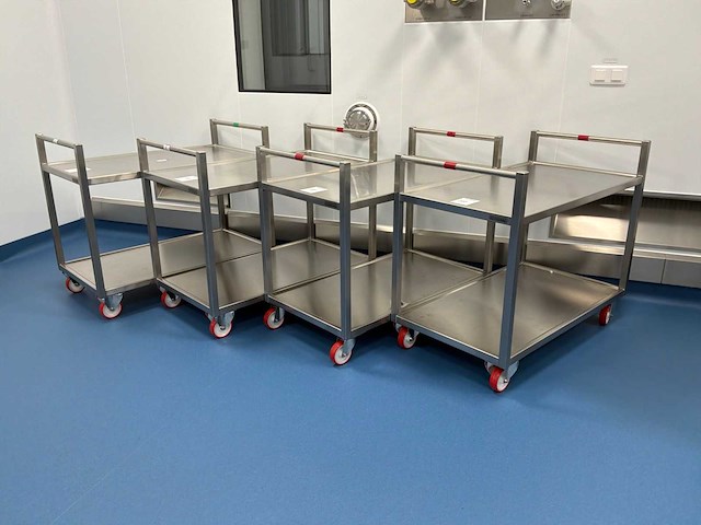 Bosgraaf roestvrijstalen laboratorium trolley (4x) - afbeelding 2 van  3