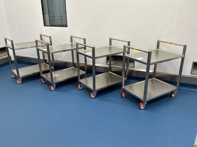 Bosgraaf roestvrijstalen laboratorium trolley (4x) - afbeelding 1 van  3