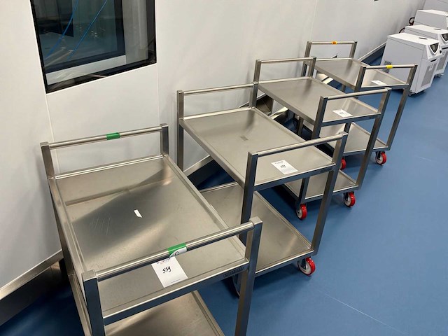 Bosgraaf roestvrijstalen laboratorium trolley (4x) - afbeelding 3 van  3
